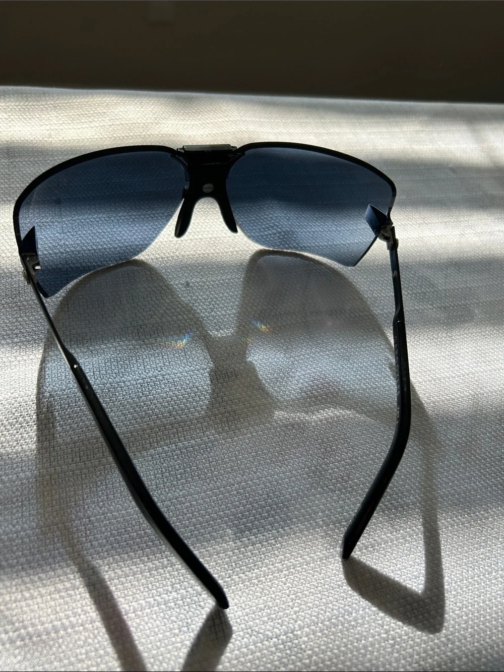 Gargoyles Shield Sunglasses ANSI Z87.1 Black Plastic Frame Blue Lenses w/ Case